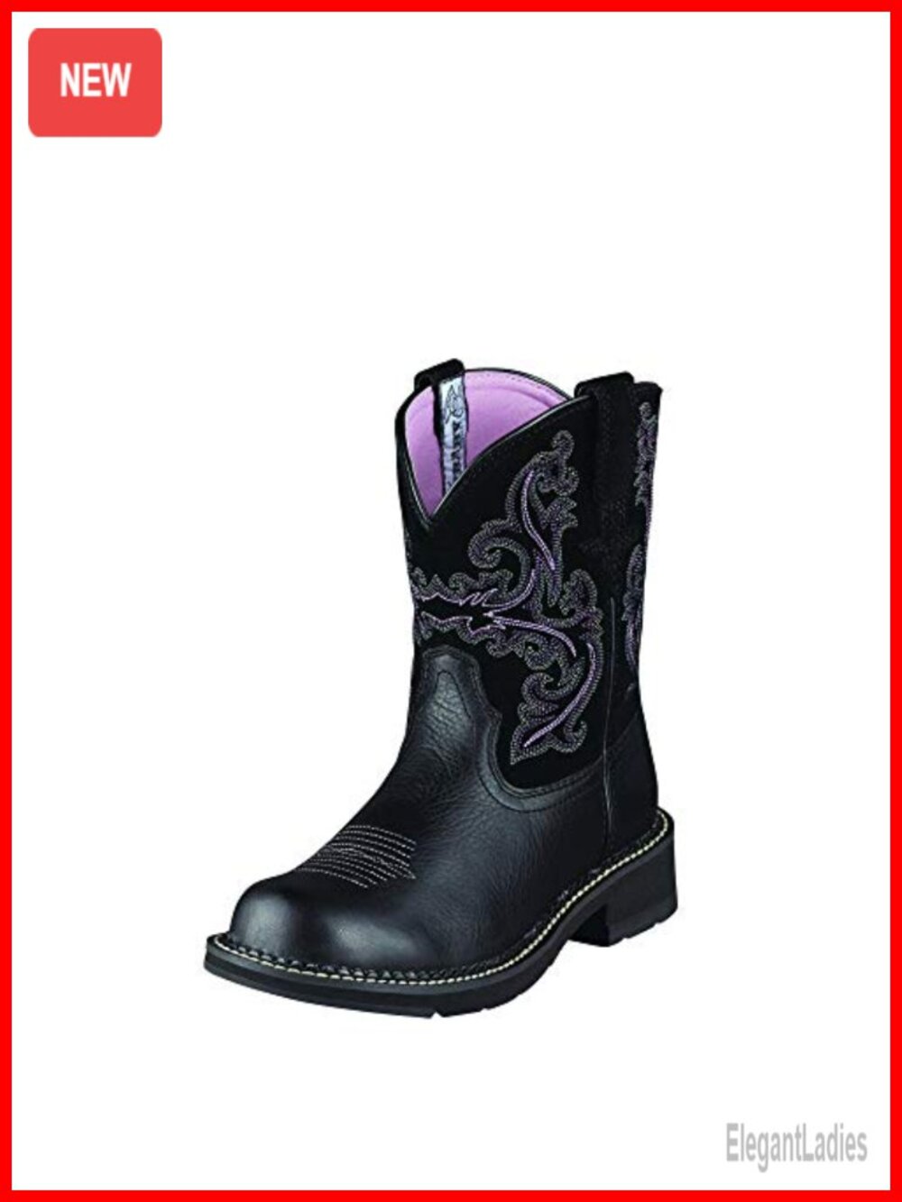 Western Mid-Calf Boots Leather Pro Crepe Sole Duratread Heel 8 Inch Shaft